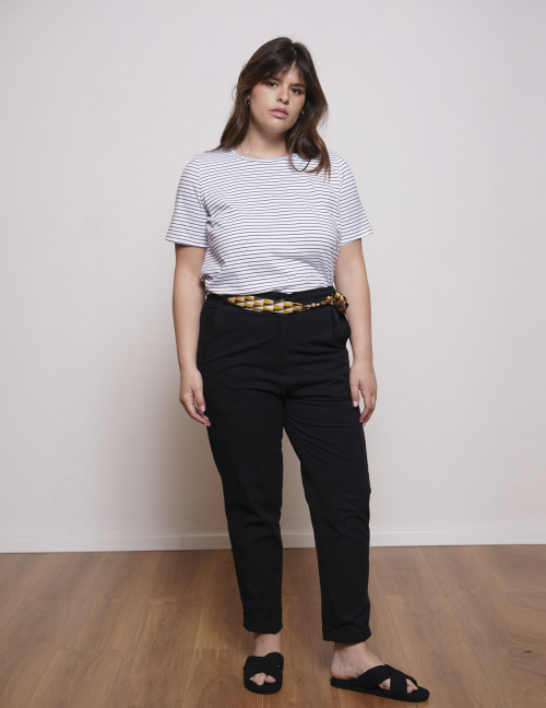 Alef Alef | אלף אלף - בגדי מעצבים | מכנסי STEFANO B שחור ווש Alef Alef | אלף אלף - בגדי מעצבים | מכנסי STEFANO B שחור ווש