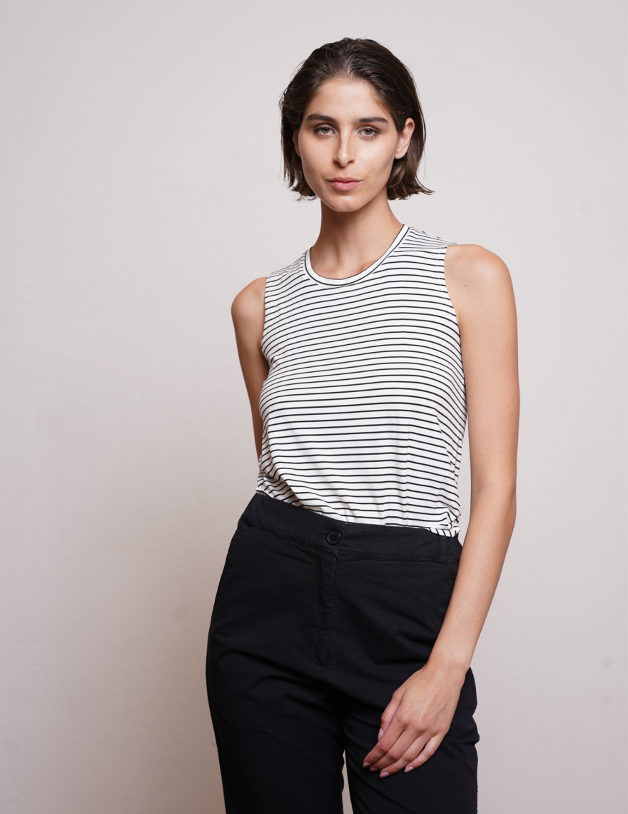 Alef Alef | אלף אלף - בגדי מעצבים | NO.6A TANK TOP BLACK STRIPES