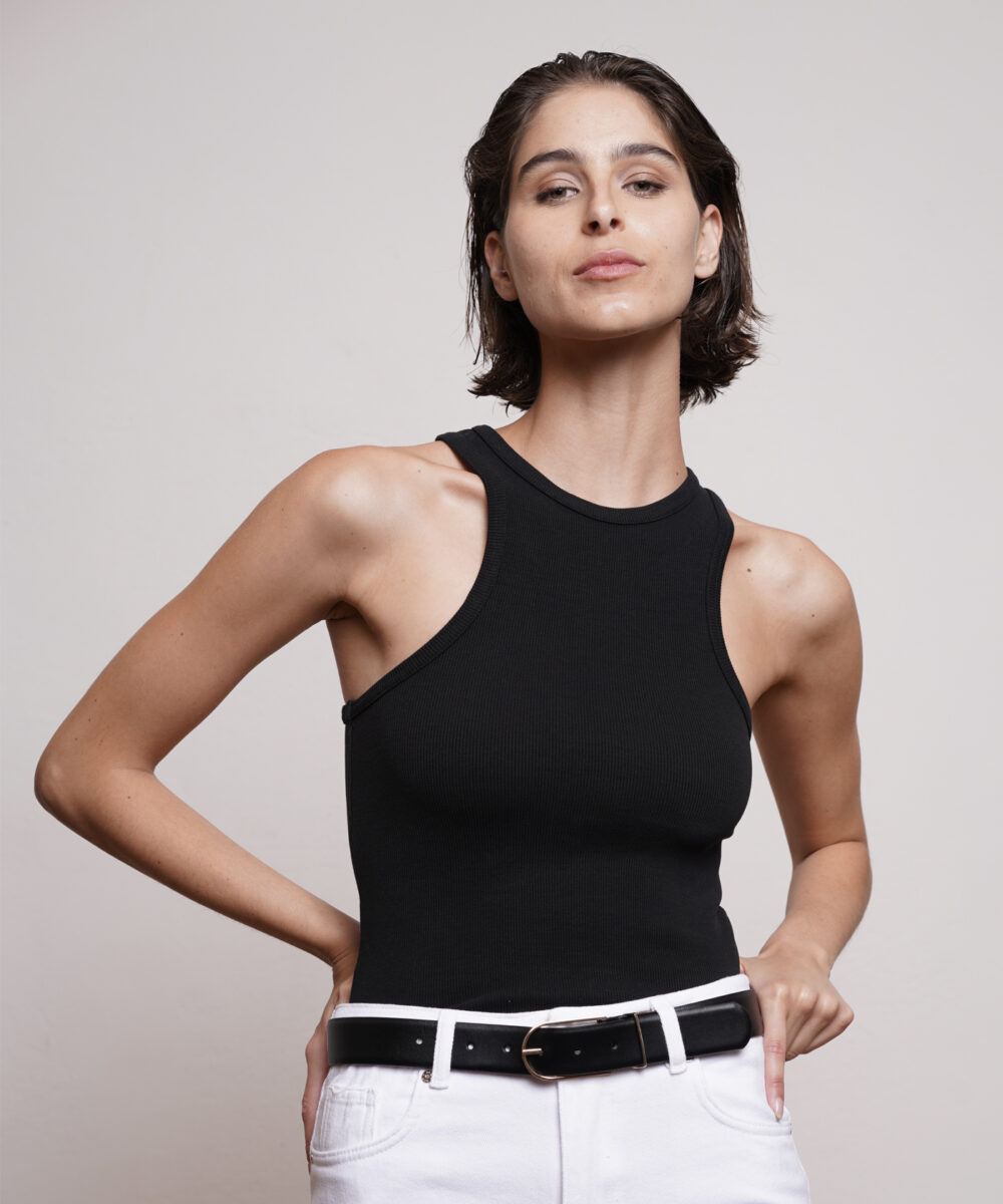 גופיית ריב צרה NO.5 שחור