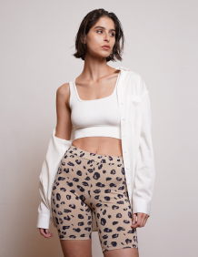 Alef Alef | אלף אלף - בגדי מעצבים | NO 25 SHORT LEGGING LEOPARD SPOTS