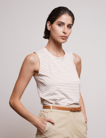 Alef Alef | אלף אלף - בגדי מעצבים | NO.6A TANK TOP MOCHA STRIPES