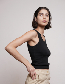 Alef Alef | אלף אלף - בגדי מעצבים | NO.4 RIBBED TANK TOP BALCK