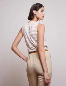 Alef Alef | אלף אלף - בגדי מעצבים | NO.6A TANK TOP MOCHA STRIPES