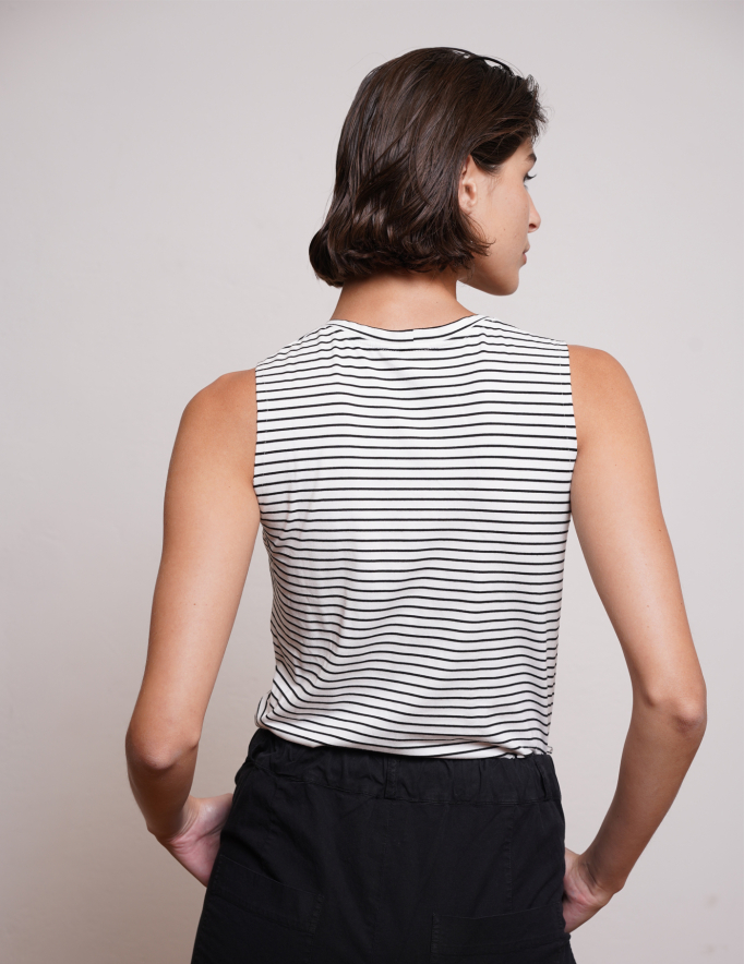 Alef Alef | אלף אלף - בגדי מעצבים | NO.6A TANK TOP BLACK STRIPES