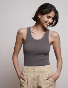 Alef Alef | אלף אלף - בגדי מעצבים | NO.4 RIBBED TANK TOP GRAY