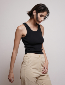 Alef Alef | אלף אלף - בגדי מעצבים | NO.4 RIBBED TANK TOP BALCK