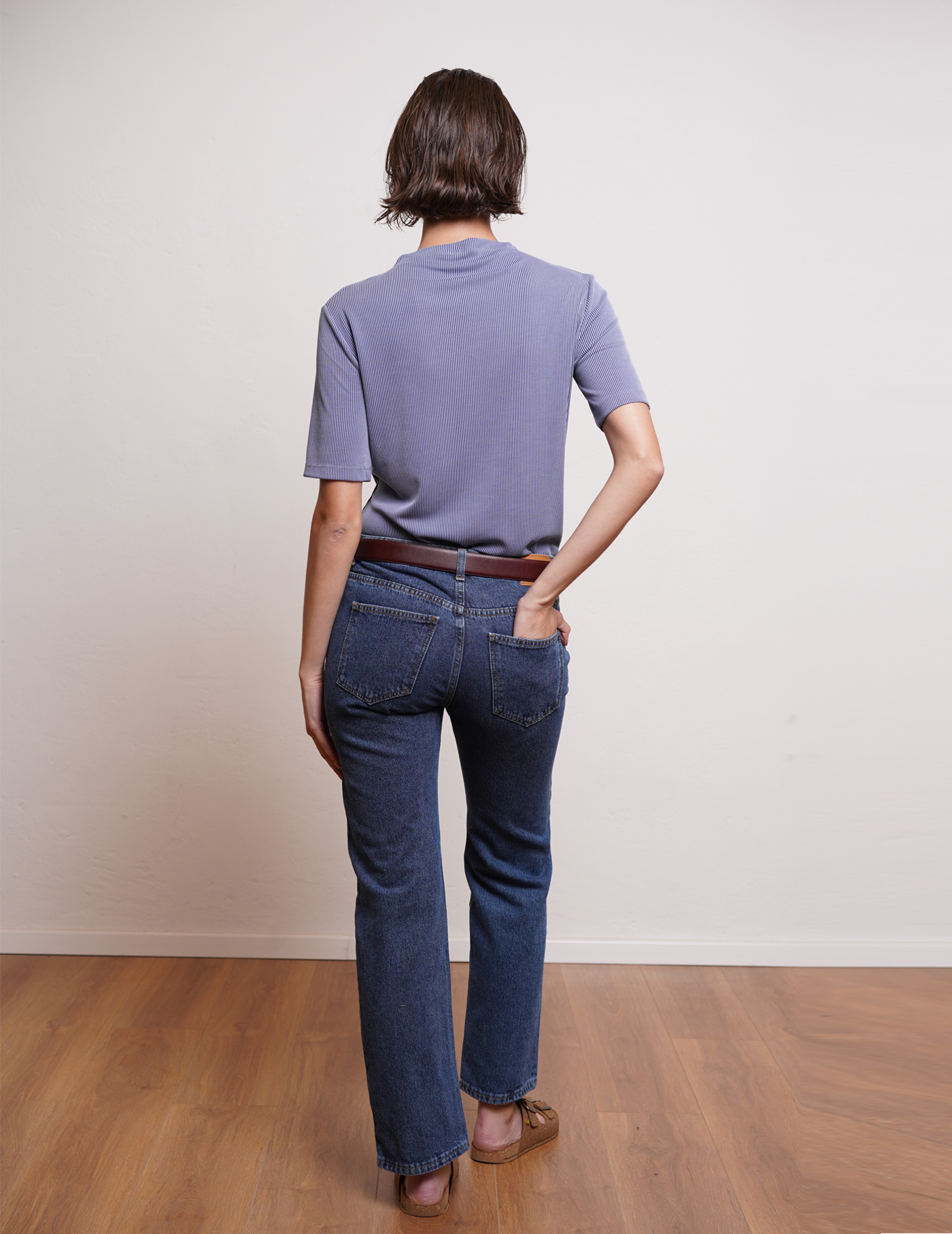 ג'ינס E DENIM גזרה ישרה כחול – תמונה 4