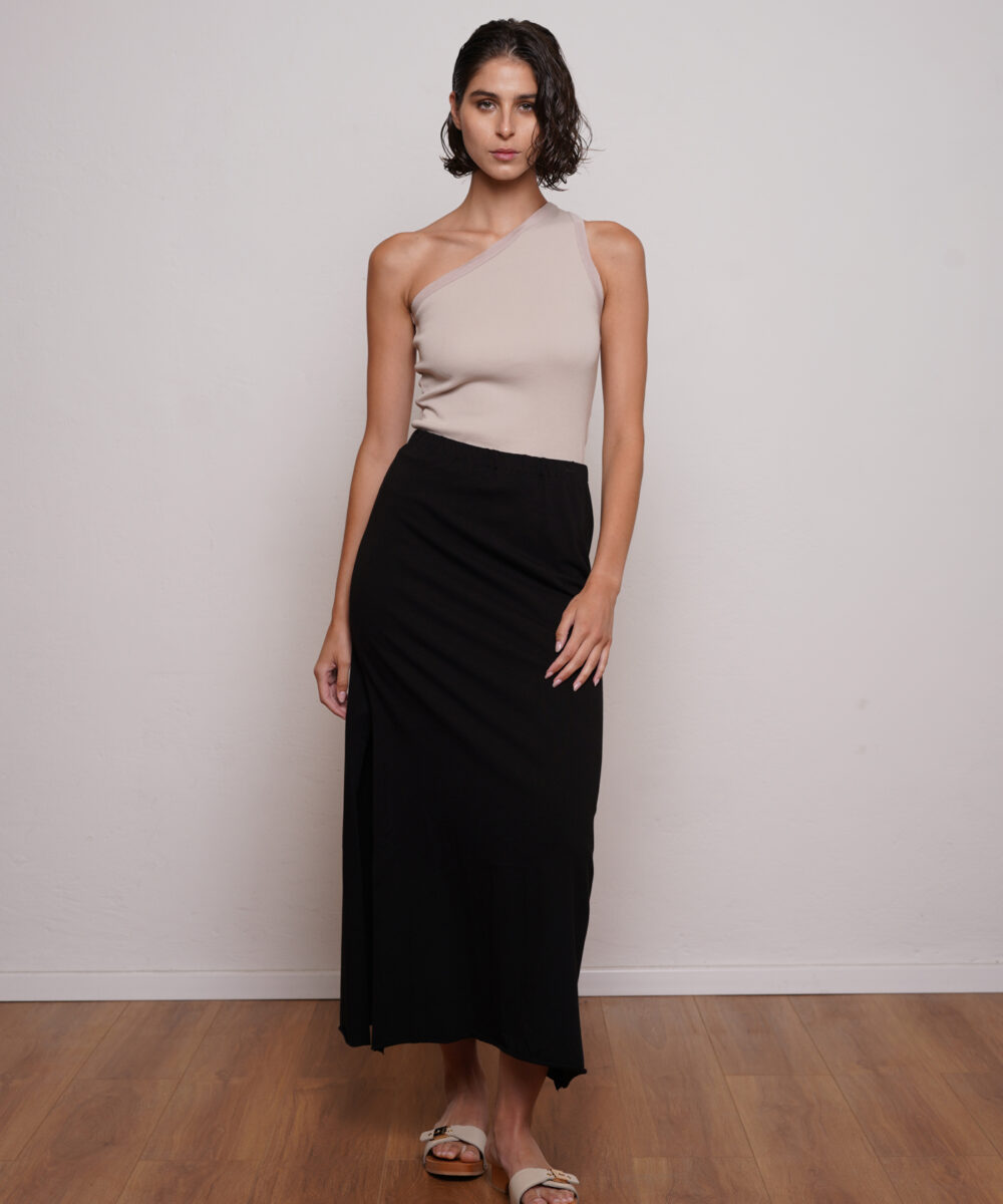 Alternative view of חצאית מקסי NO.24 שחור