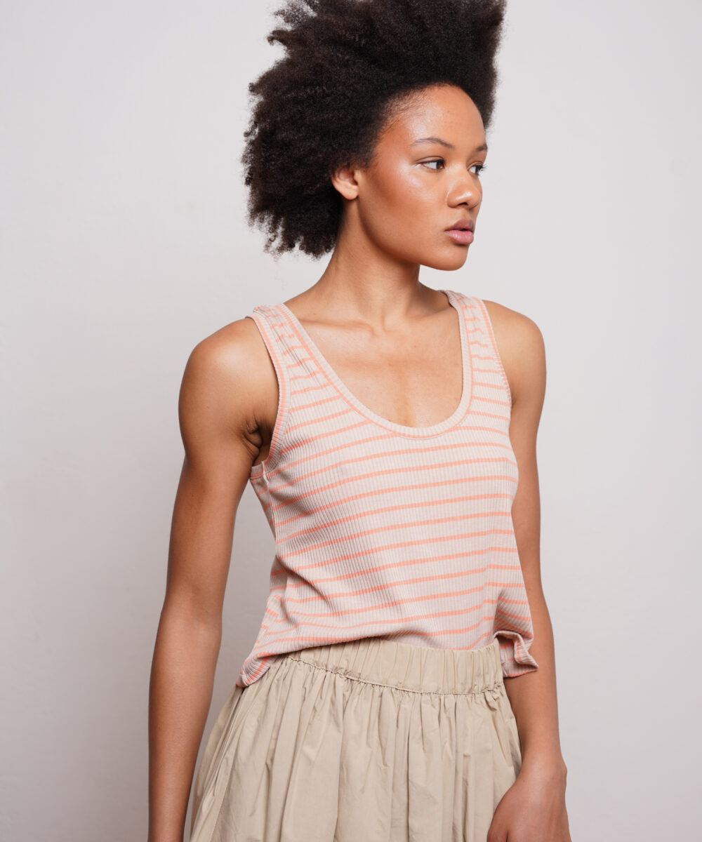 גופייה קצרה NO.18 גזרה רחבה ריב פסים