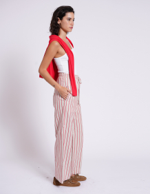 Alef Alef | אלף אלף - בגדי מעצבים | מכנסיי SIMON B אדום פס Alef Alef | אלף אלף - בגדי מעצבים | מכנסיי SIMON B אדום פס