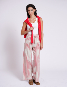Alef Alef | אלף אלף - בגדי מעצבים | מכנסיי SIMON B אדום פס Alef Alef | אלף אלף - בגדי מעצבים | מכנסיי SIMON B אדום פס