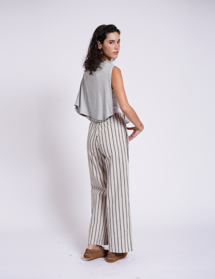 Alef Alef | אלף אלף - בגדי מעצבים | מכנסיי SIMON B נייבי פס Alef Alef | אלף אלף - בגדי מעצבים | מכנסיי SIMON B נייבי פס