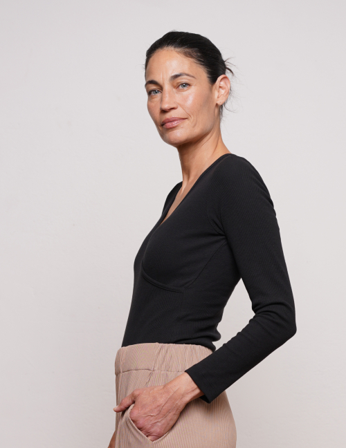 Alef Alef | אלף אלף - בגדי מעצבים | בגד גוף מעטפת NO.30 שחור