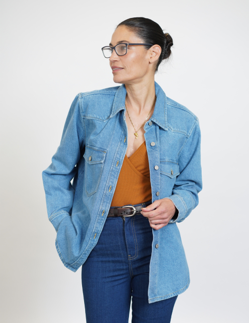 Alef Alef | אלף אלף - בגדי מעצבים | ג'קט ג'ינס S JACKET כחול בהיר Alef Alef | אלף אלף - בגדי מעצבים | ג'קט ג'ינס S JACKET כחול בהיר