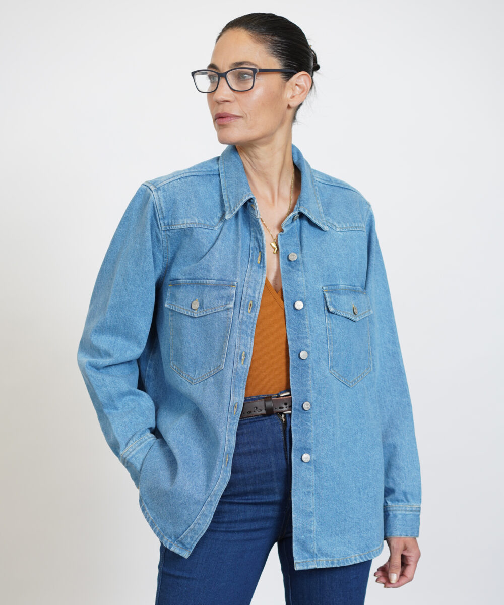 Alternative view of ג'קט ג'ינס S JACKET כחול בהיר