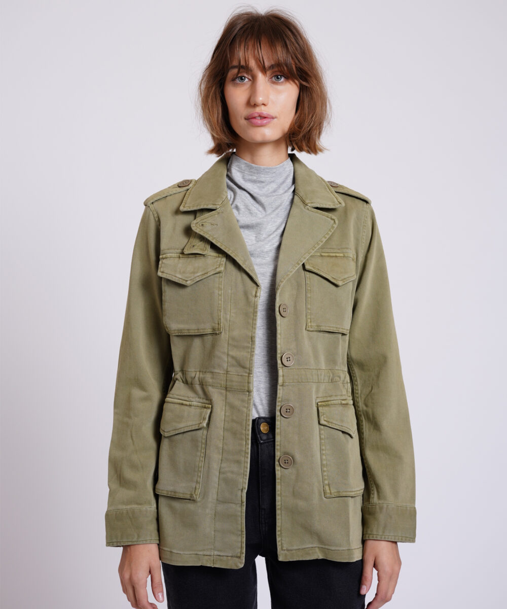 Alternative view of ג'קט צבאי AMELIA ירוק זית ווש