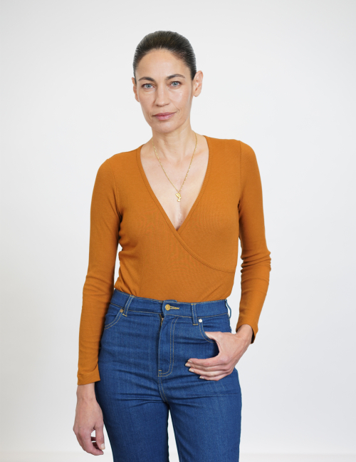 Alef Alef | אלף אלף - בגדי מעצבים | בגד גוף מעטפת NO.30 קאמל