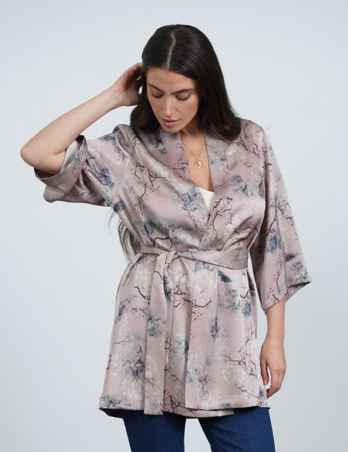 Alef Alef | אלף אלף - בגדי מעצבים | OFRA קימונו פרינט פרחים ורוד Alef Alef | אלף אלף - בגדי מעצבים | OFRA קימונו פרינט פרחים ורוד