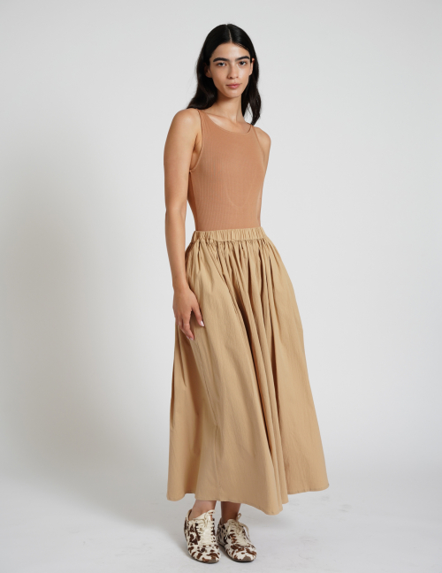 Alef Alef | אלף אלף - בגדי מעצבים | KAROLINA חצאית מקסי רחבה אבן