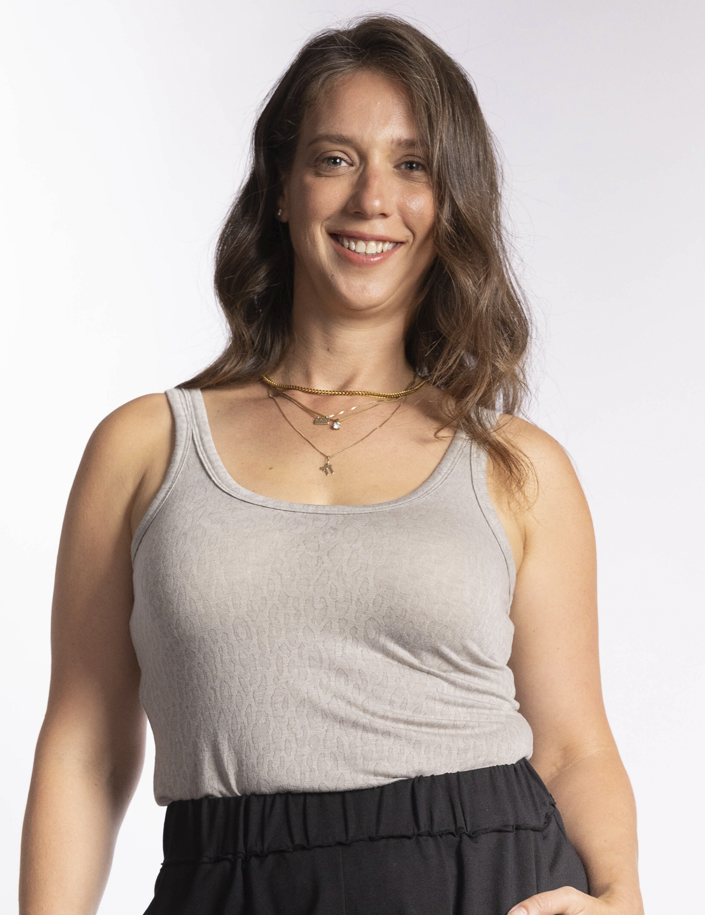 NO.45 גופייה טקסטורה מנומרת אפור – תמונה 3