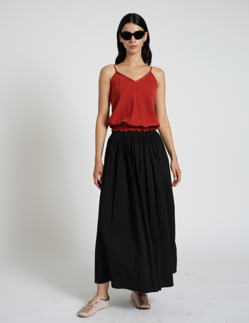 Alef Alef | אלף אלף - בגדי מעצבים | KAROLINA חצאית מקסי רחבה שחור