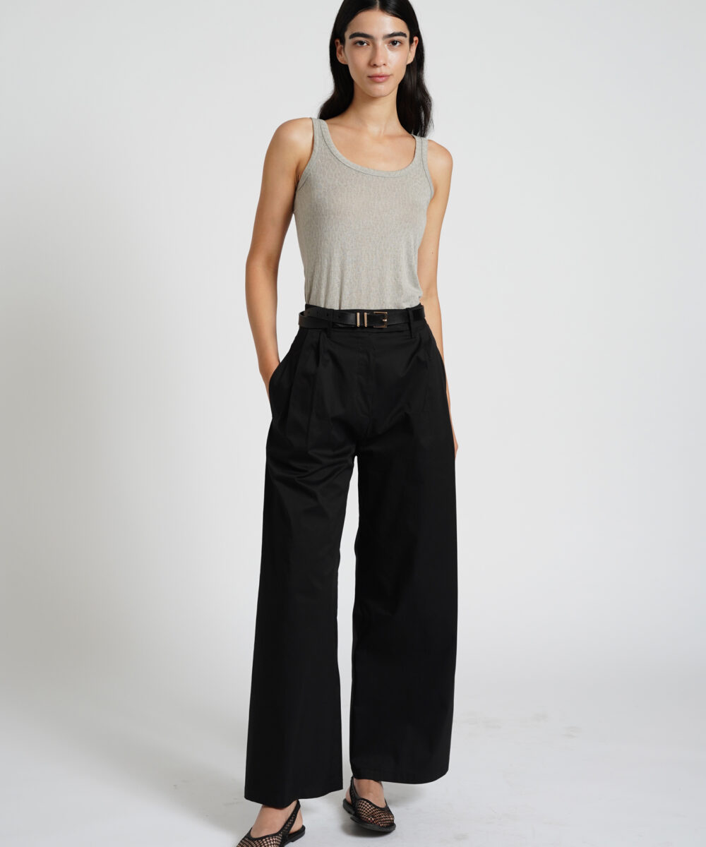 Alternative view of YASMIN מכנסיים מחוייטים בגזרה רחבה שחור