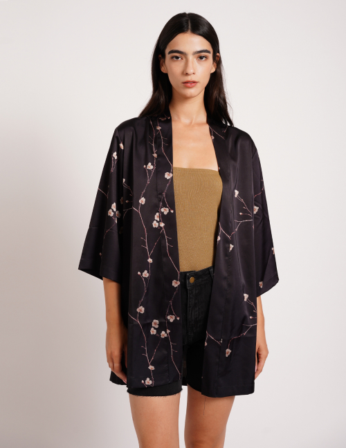 Alef Alef | אלף אלף - בגדי מעצבים | OFRA קימונו פרינט פרחים יפני Alef Alef | אלף אלף - בגדי מעצבים | OFRA קימונו פרינט פרחים יפני