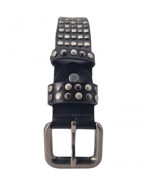 Alef Alef | אלף אלף - בגדי מעצבים | חגורת עור עבה ניטים בצבע שחור Alef Alef | אלף אלף - בגדי מעצבים | חגורת עור עבה ניטים בצבע שחור