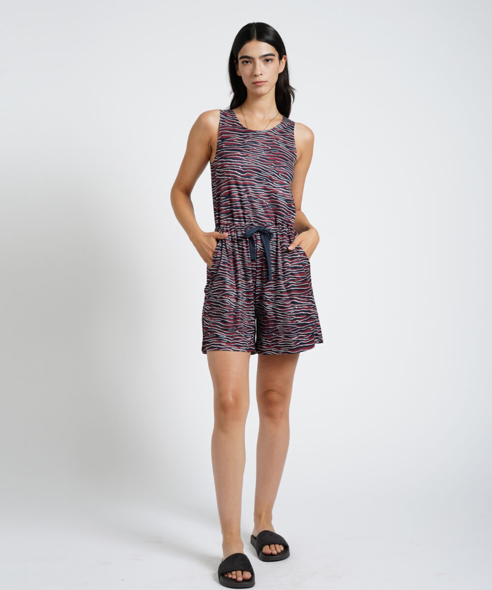 Alternative view of DORON אוברול קצר פרינט צבעוני