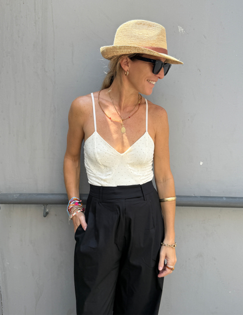 Alef Alef | אלף אלף - בגדי מעצבים | NO.22A בגד גוף אבנים לבן