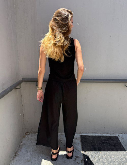 Alef Alef | אלף אלף - בגדי מעצבים | 2.NO מכנסי ריב שחור Alef Alef | אלף אלף - בגדי מעצבים | 2.NO מכנסי ריב שחור