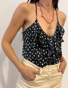 Alef Alef | אלף אלף - בגדי מעצבים | גופיית מלמלה כתמים | SAMPLE