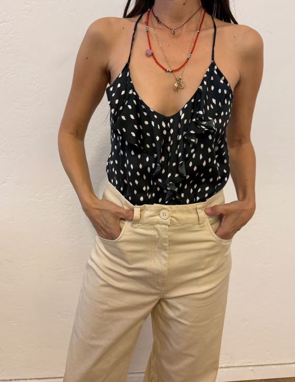 Alef Alef | אלף אלף - בגדי מעצבים | גופיית מלמלה כתמים | SAMPLE