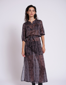 Alef Alef | אלף אלף - בגדי מעצבים | שמלת שיפון SANDPIPER הדפס חברבורות Alef Alef | אלף אלף - בגדי מעצבים | שמלת שיפון SANDPIPER הדפס חברבורות