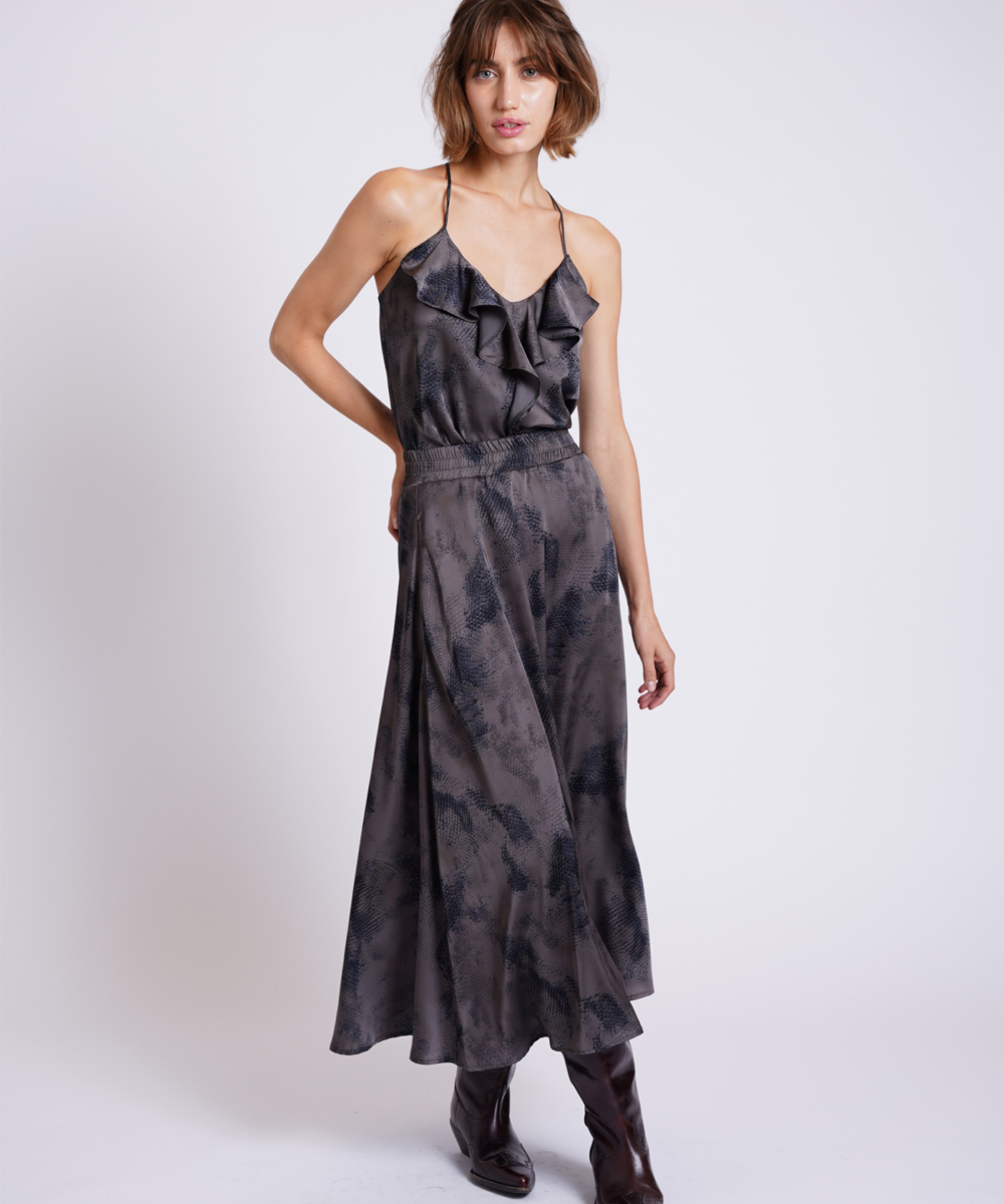 חצאית סאטן WREN הדפס נחש