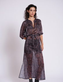 Alef Alef | אלף אלף - בגדי מעצבים | שמלת שיפון SANDPIPER הדפס חברבורות Alef Alef | אלף אלף - בגדי מעצבים | שמלת שיפון SANDPIPER הדפס חברבורות