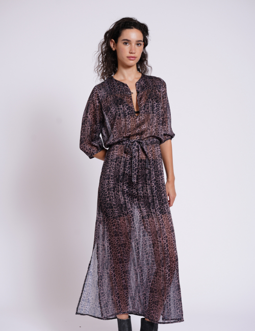 Alef Alef | אלף אלף - בגדי מעצבים | שמלת שיפון SANDPIPER הדפס חברבורות Alef Alef | אלף אלף - בגדי מעצבים | שמלת שיפון SANDPIPER הדפס חברבורות