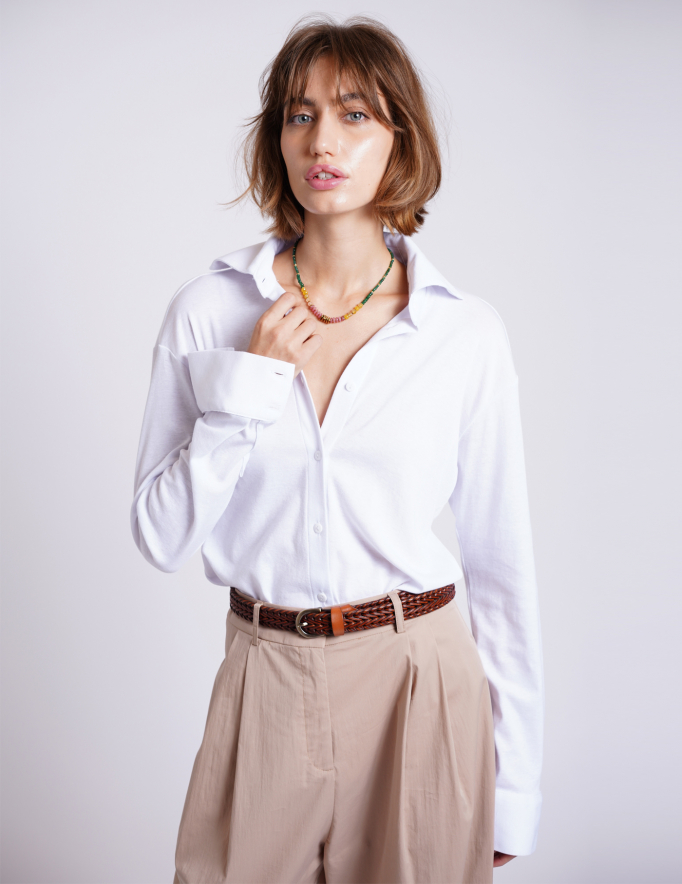 Alef Alef | אלף אלף - בגדי מעצבים | מכופתרת סריג FINCHES שמנת Alef Alef | אלף אלף - בגדי מעצבים | מכופתרת סריג FINCHES שמנת