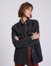 Alef Alef | אלף אלף - בגדי מעצבים | ג'קט ג'ינס DENIM JACKET שחור