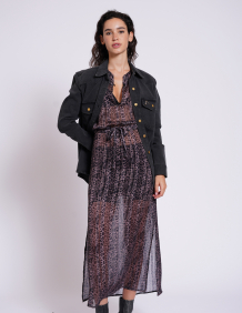 Alef Alef | אלף אלף - בגדי מעצבים | שמלת שיפון SANDPIPER הדפס חברבורות Alef Alef | אלף אלף - בגדי מעצבים | שמלת שיפון SANDPIPER הדפס חברבורות