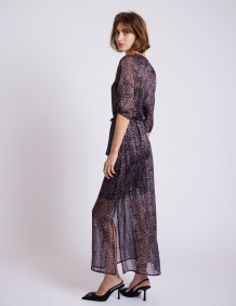 Alef Alef | אלף אלף - בגדי מעצבים | שמלת שיפון SANDPIPER הדפס חברבורות