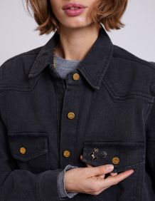 Alef Alef | אלף אלף - בגדי מעצבים | ג'קט ג'ינס DENIM JACKET שחור
