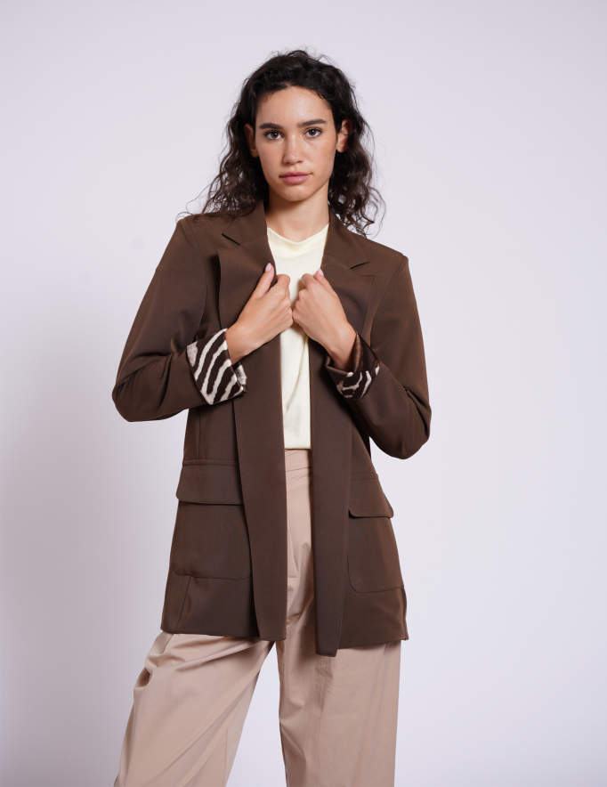 Alef Alef | אלף אלף - בגדי מעצבים | בלייזר HOOPOE חום