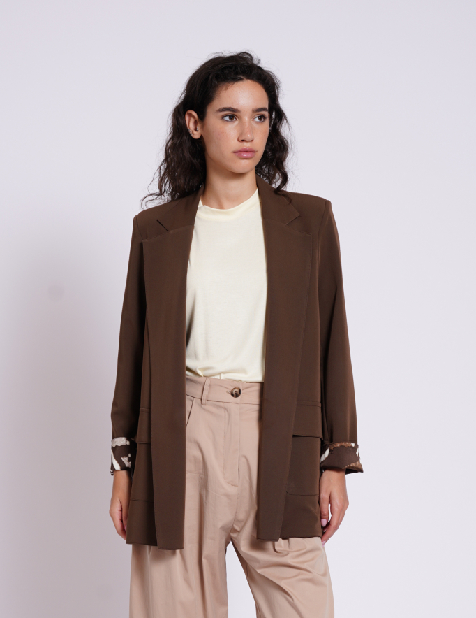 Alef Alef | אלף אלף - בגדי מעצבים | בלייזר HOOPOE חום