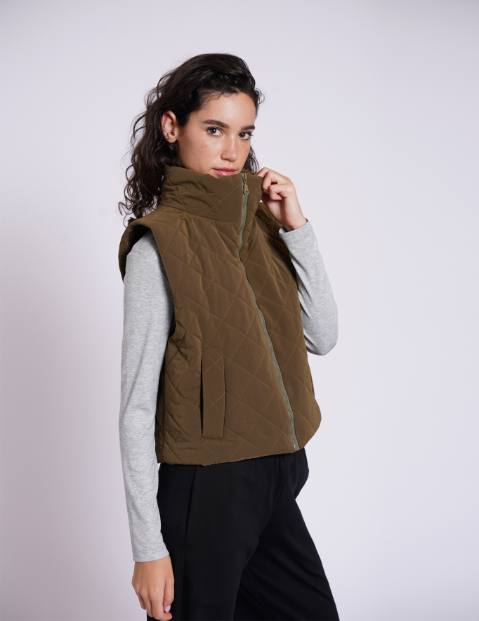 Alef Alef | אלף אלף - בגדי מעצבים | מעיל וסט HAWK זית