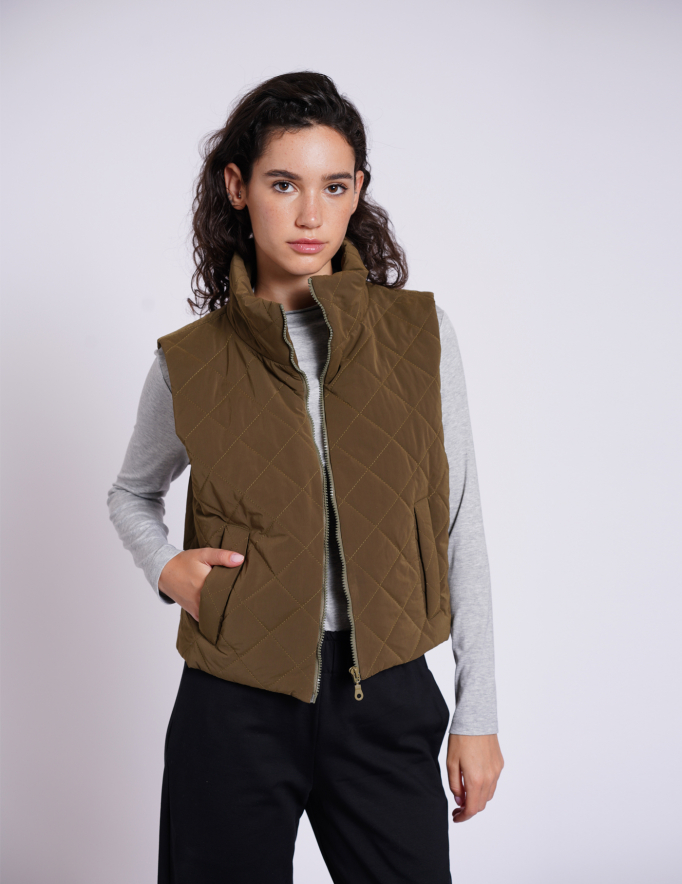 Alef Alef | אלף אלף - בגדי מעצבים | מעיל וסט HAWK זית