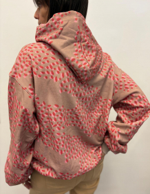 Alef Alef | אלף אלף - בגדי מעצבים | קפוצ'ון PARROT הדפס ורוד אדום