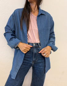 Alef Alef | אלף אלף - בגדי מעצבים | עליונית ג'ינס ללא סגירה | SAMPLE