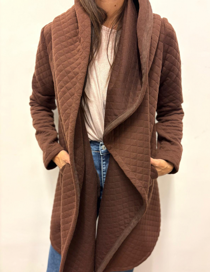 Alef Alef | אלף אלף - בגדי מעצבים | עליונית קווילט חום שוקולד | SAMPLE Alef Alef | אלף אלף - בגדי מעצבים | עליונית קווילט חום שוקולד | SAMPLE