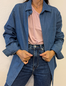 Alef Alef | אלף אלף - בגדי מעצבים | עליונית ג'ינס ללא סגירה | SAMPLE